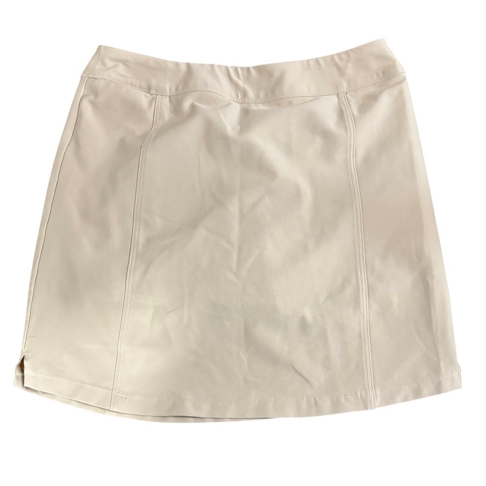 ADIDAS Golf Skort Womens S Beige Stretch Performance Pull On Pockets Shorts